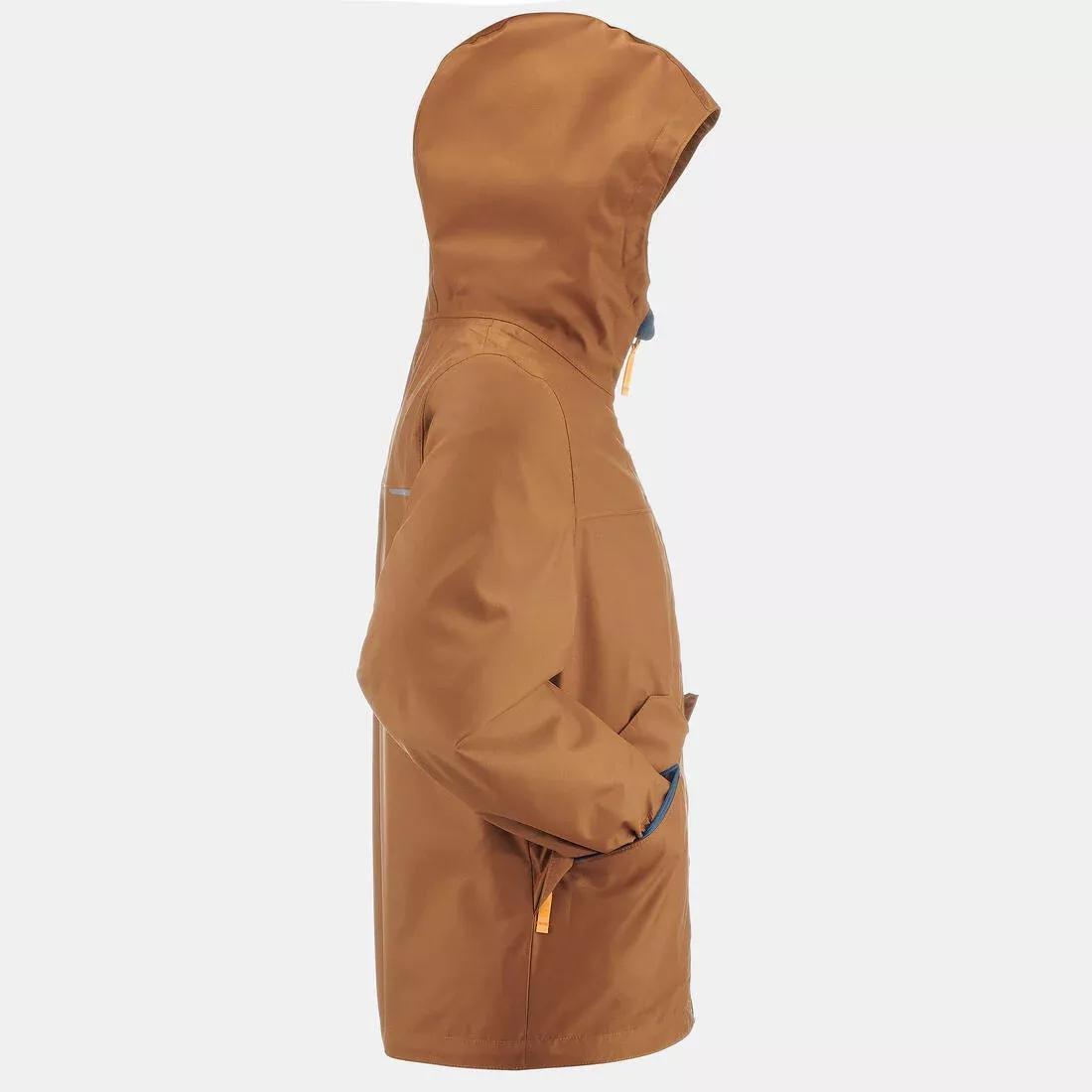 KIDS' 3-in-1 WATERPROOF HIKING JACKET - SH100 WARM + 1?�C - AGES 7-15, macchiato brown, No Color, large image number 3