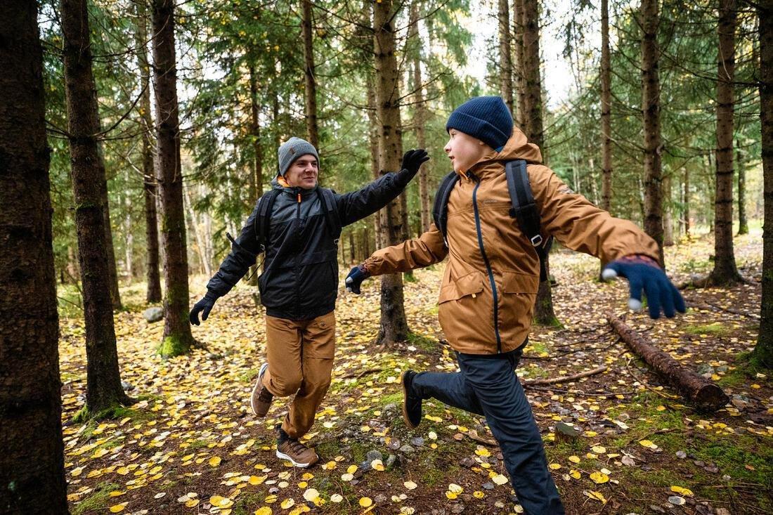 KIDS' 3-in-1 WATERPROOF HIKING JACKET - SH100 WARM + 1?�C - AGES 7-15, macchiato brown, No Color, large image number 8