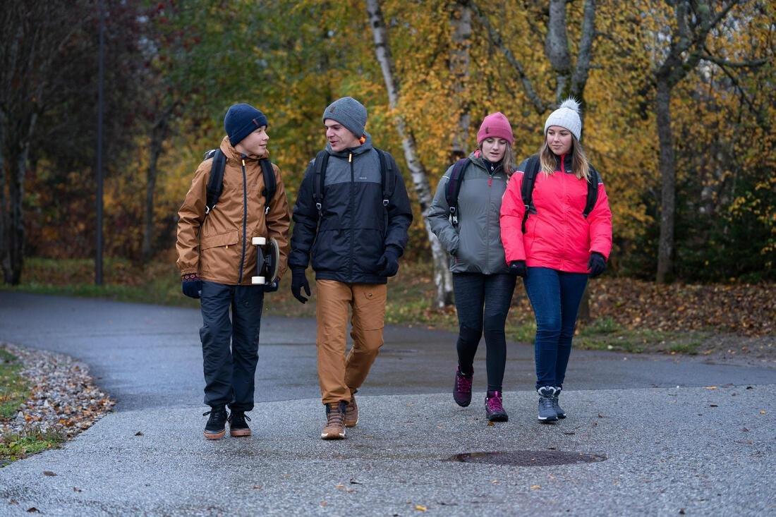 KIDS' 3-in-1 WATERPROOF HIKING JACKET - SH100 WARM + 1?�C - AGES 7-15, macchiato brown, No Color, large image number 11