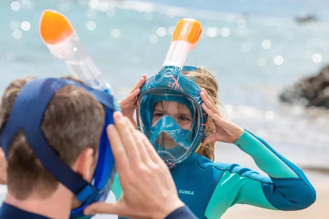 Kids Easybreath Srface Snorkelling Mask, Pink, No Color, large image number 10