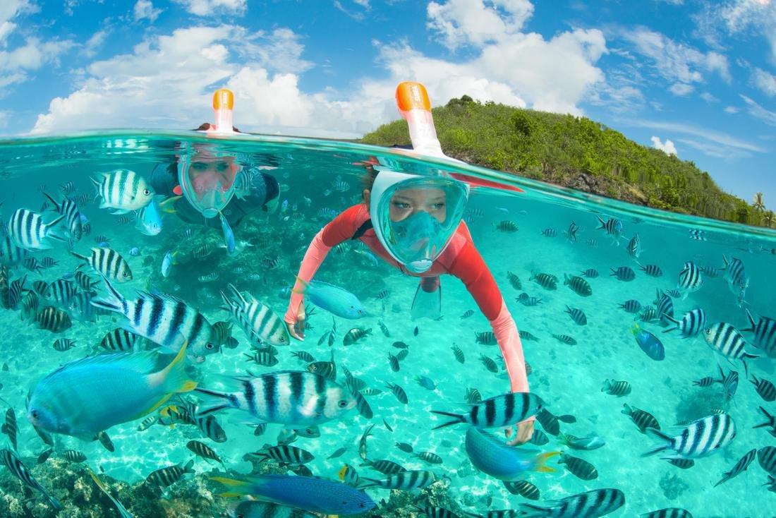 Kids Boys Easybreath Surface Snorkelling Mask, Blue, No Color, large image number 6