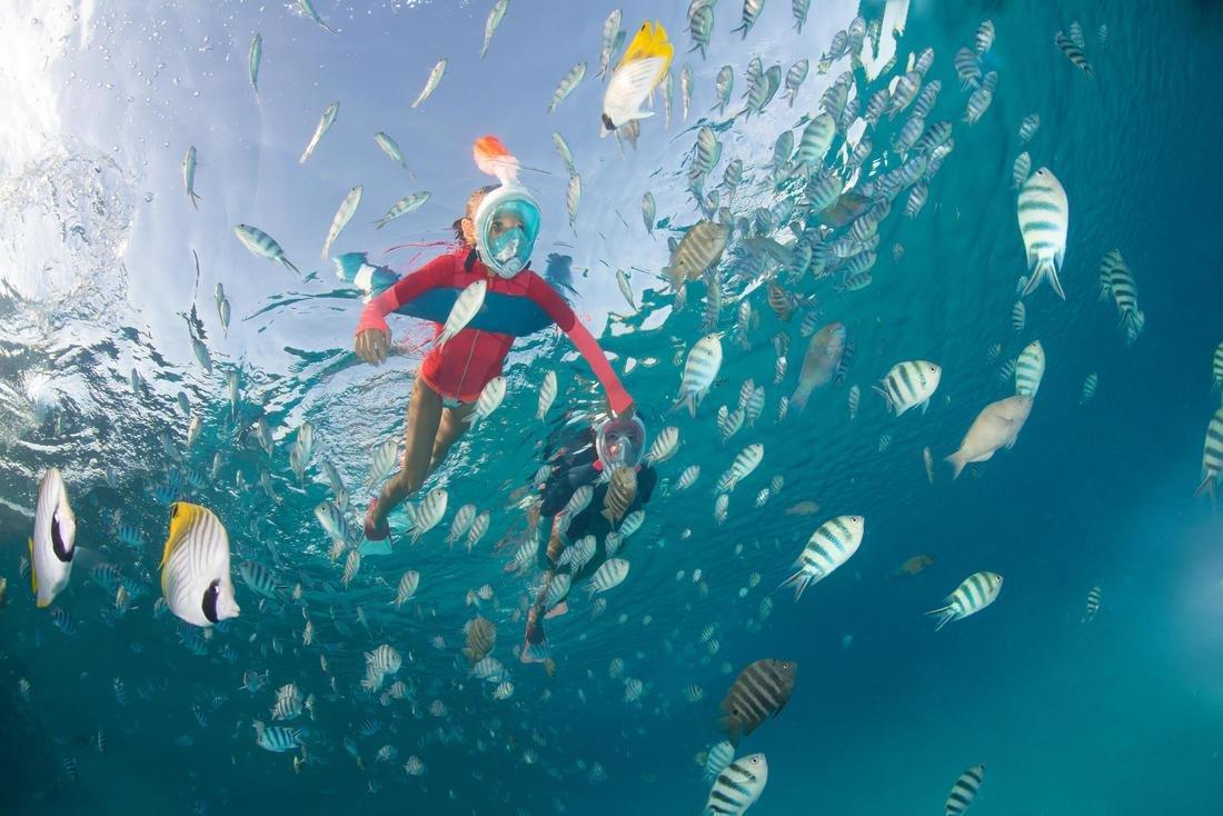 Kids Boys Easybreath Surface Snorkelling Mask, Blue, No Color, large image number 8