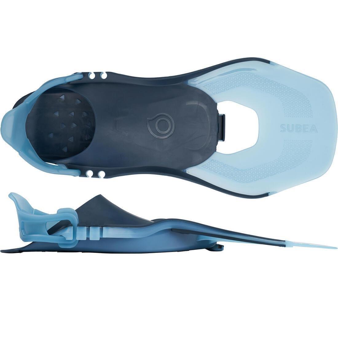 Adult Adjustable Snorkelling Fins Subea Snk 100, Turquoise, , large image number 1