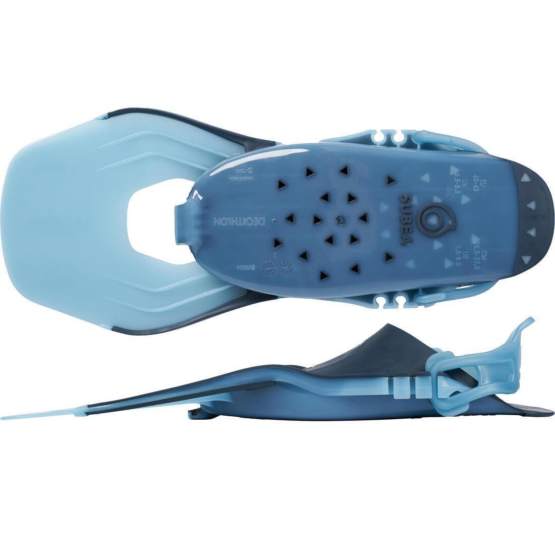 Adult Adjustable Snorkelling Fins Subea Snk 100, Turquoise, , large image number 2