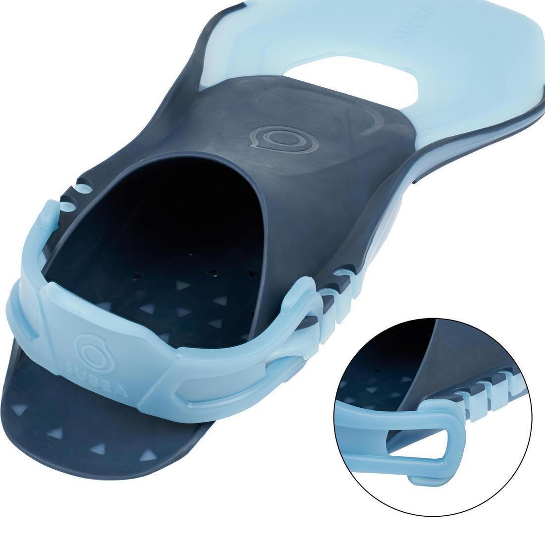 Adult Adjustable Snorkelling Fins Subea Snk 100, Turquoise, , large image number 4