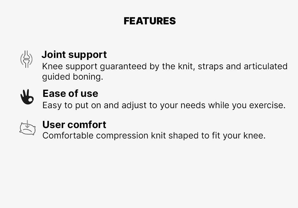 BLACK Adult Right/Left Knee Brace for Ligament Support Strong 900 - Black, No Color, medium