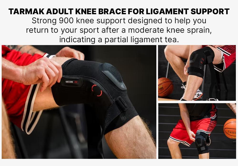 BLACK Adult Right/Left Knee Brace for Ligament Support Strong 900 - Black, No Color, medium