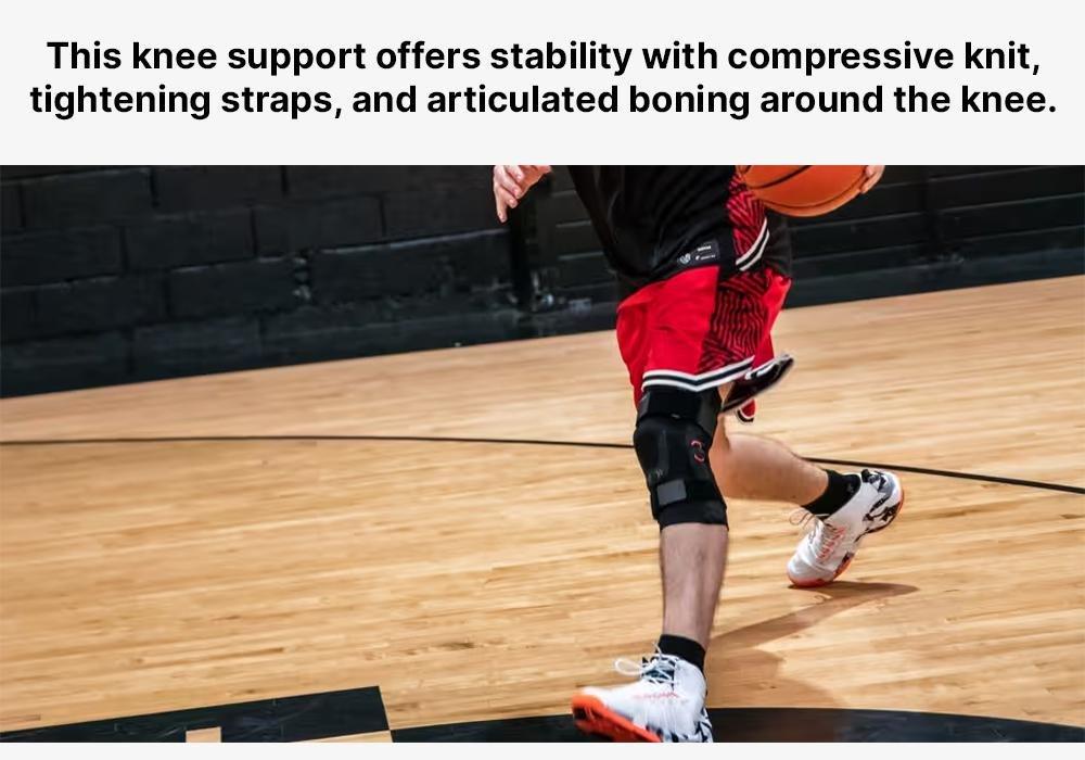 BLACK Adult Right/Left Knee Brace for Ligament Support Strong 900 - Black, No Color, large image number 3