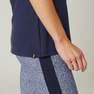 DOMYOS - 500 Womens Reglar-Fit Gentle Gym and Pilates T-Shirt, Navy Blue