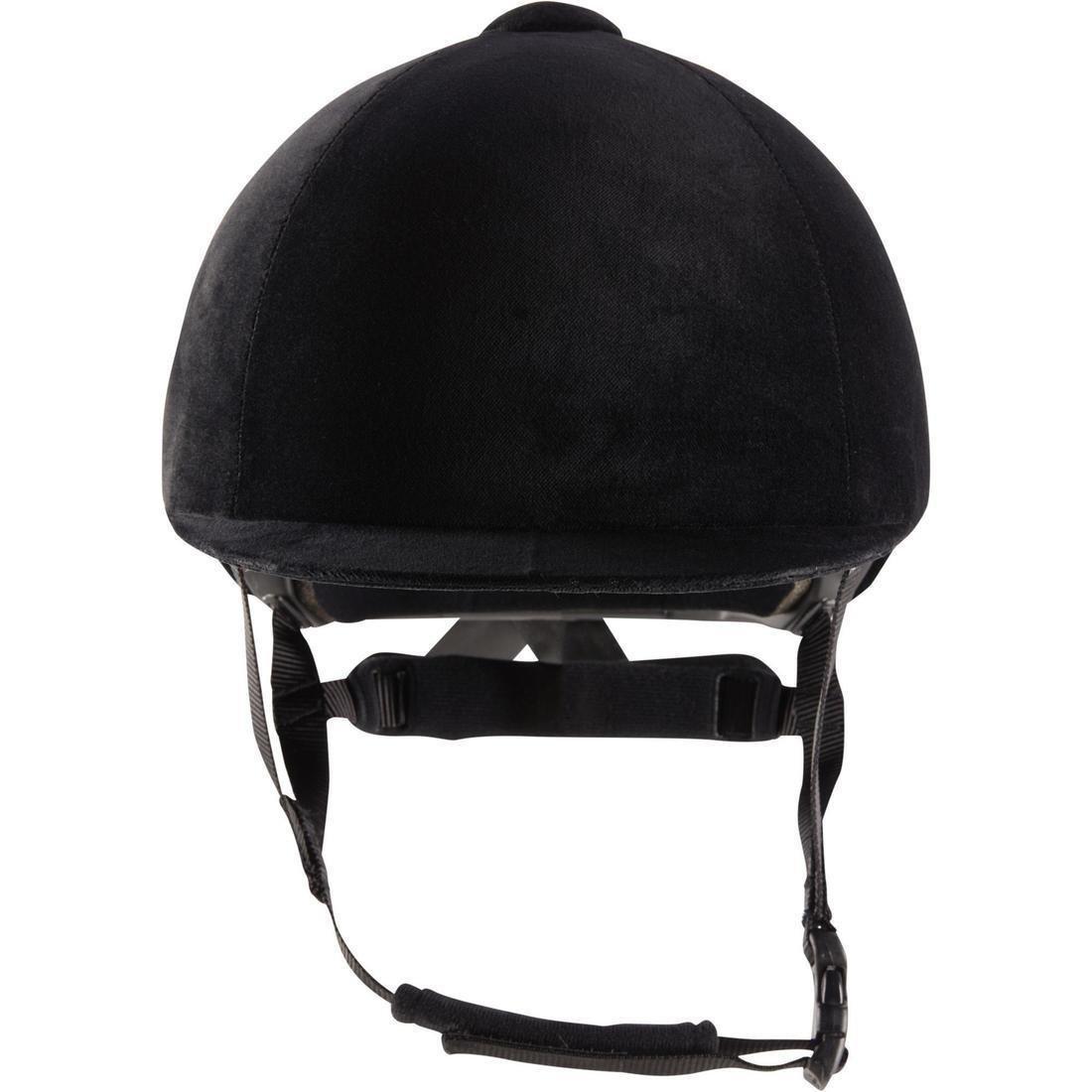 FOUGANZA - 140 Velvet Horse Riding Helmet, Black