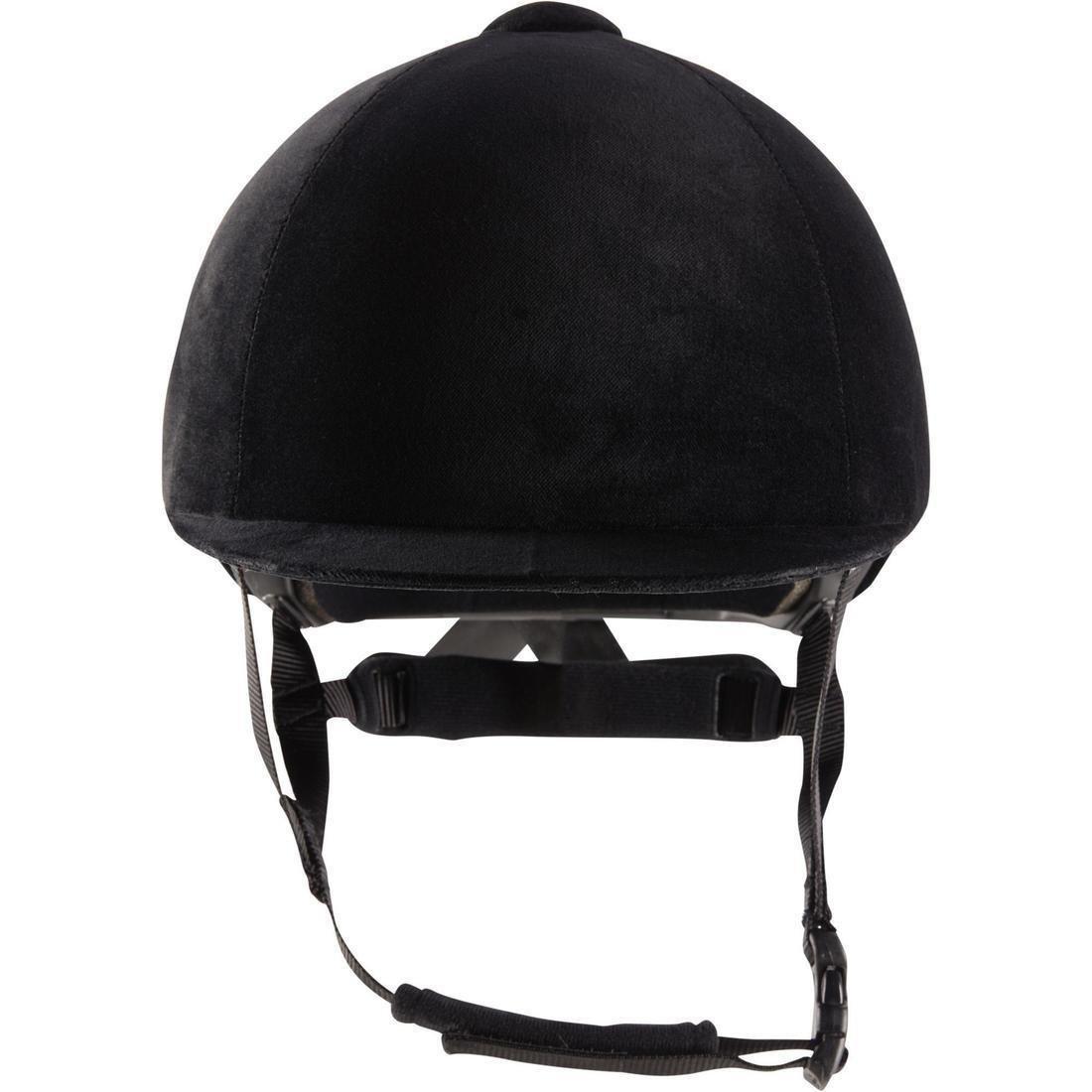 140 Velvet Horse Riding Helmet, Black, No Color, medium