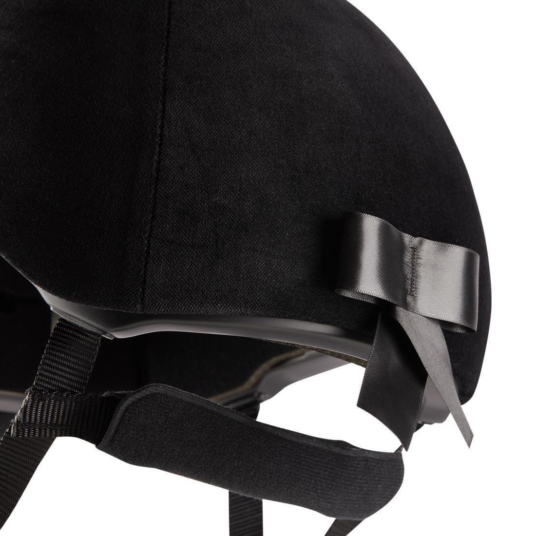 FOUGANZA - 140 Velvet Horse Riding Helmet, Black