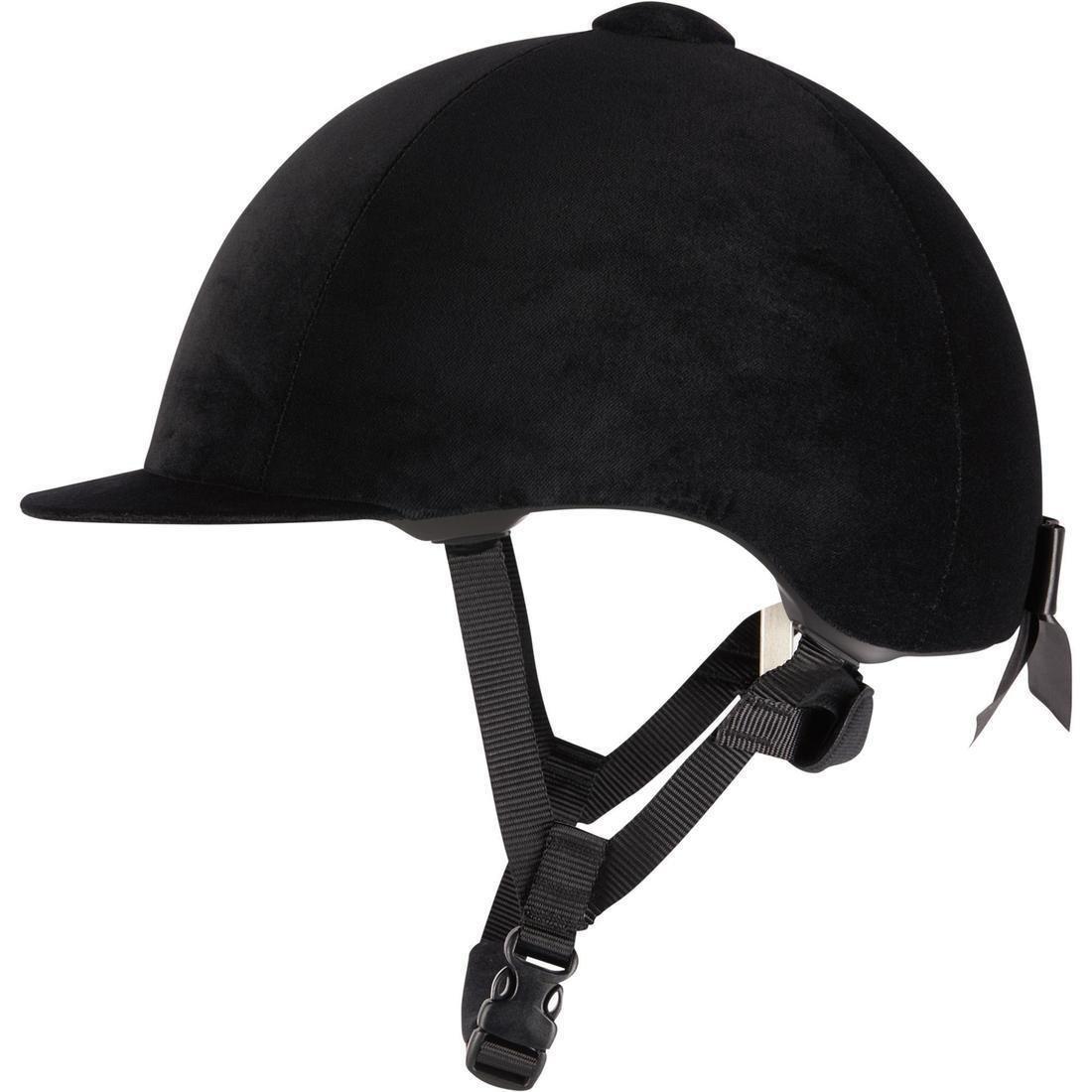 FOUGANZA - 140 Velvet Horse Riding Helmet, Black