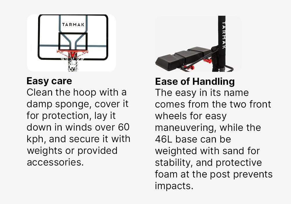 Polycarbonate B100 Easy Basketball Basket Tool-Free Adjustment, Black, No Color, medium