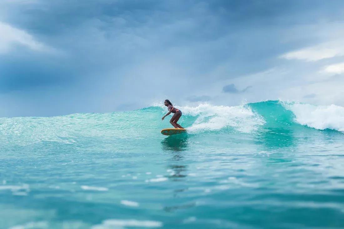 Kids Girls Surf Swimsuit Triangle Top - Betty 500, Blue, No Color, large image number 4