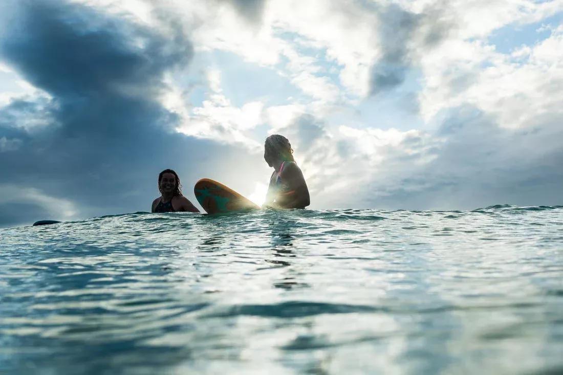 Kids Girls Surf Swimsuit Triangle Top - Betty 500, Blue, No Color, large image number 6