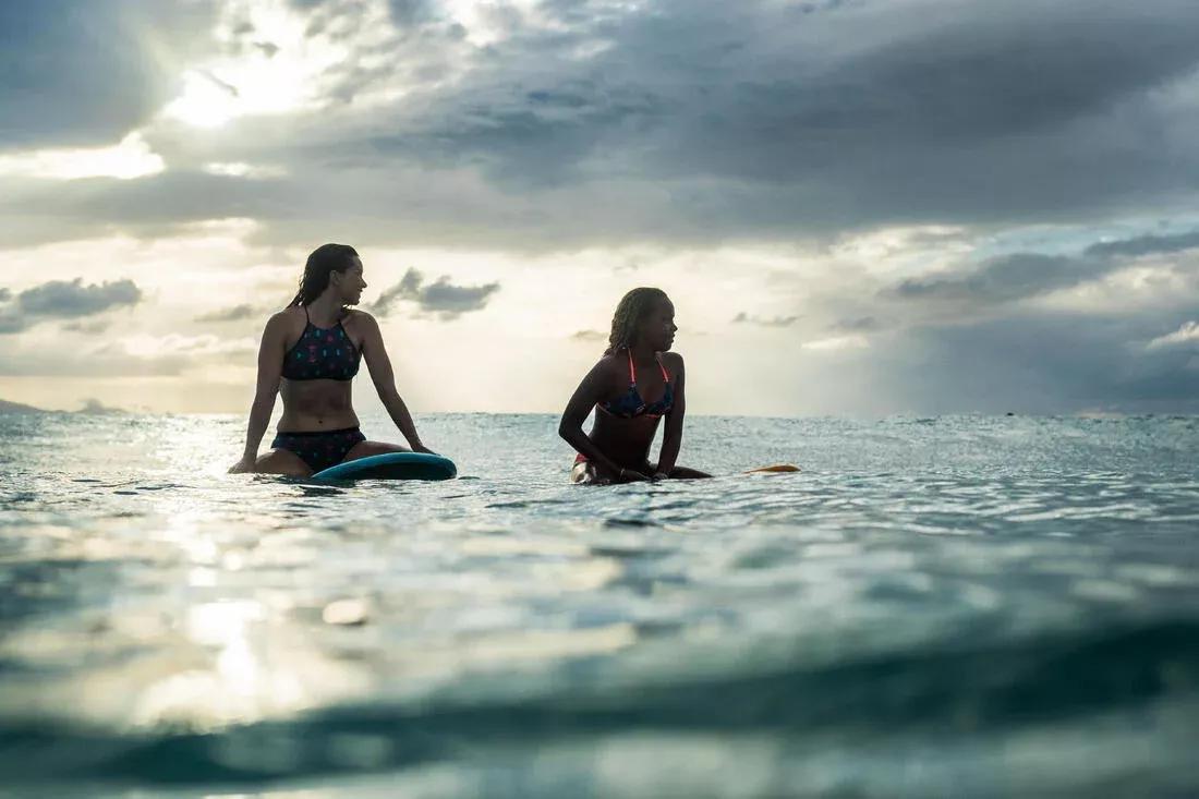 Kids Girls Surf Swimsuit Triangle Top - Betty 500, Blue, No Color, large image number 12