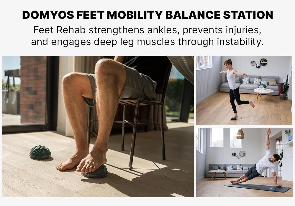 Fitness Reversible And Adjustable Feet Mobility Balance Station, Grey/Green, No Color, large image number 17