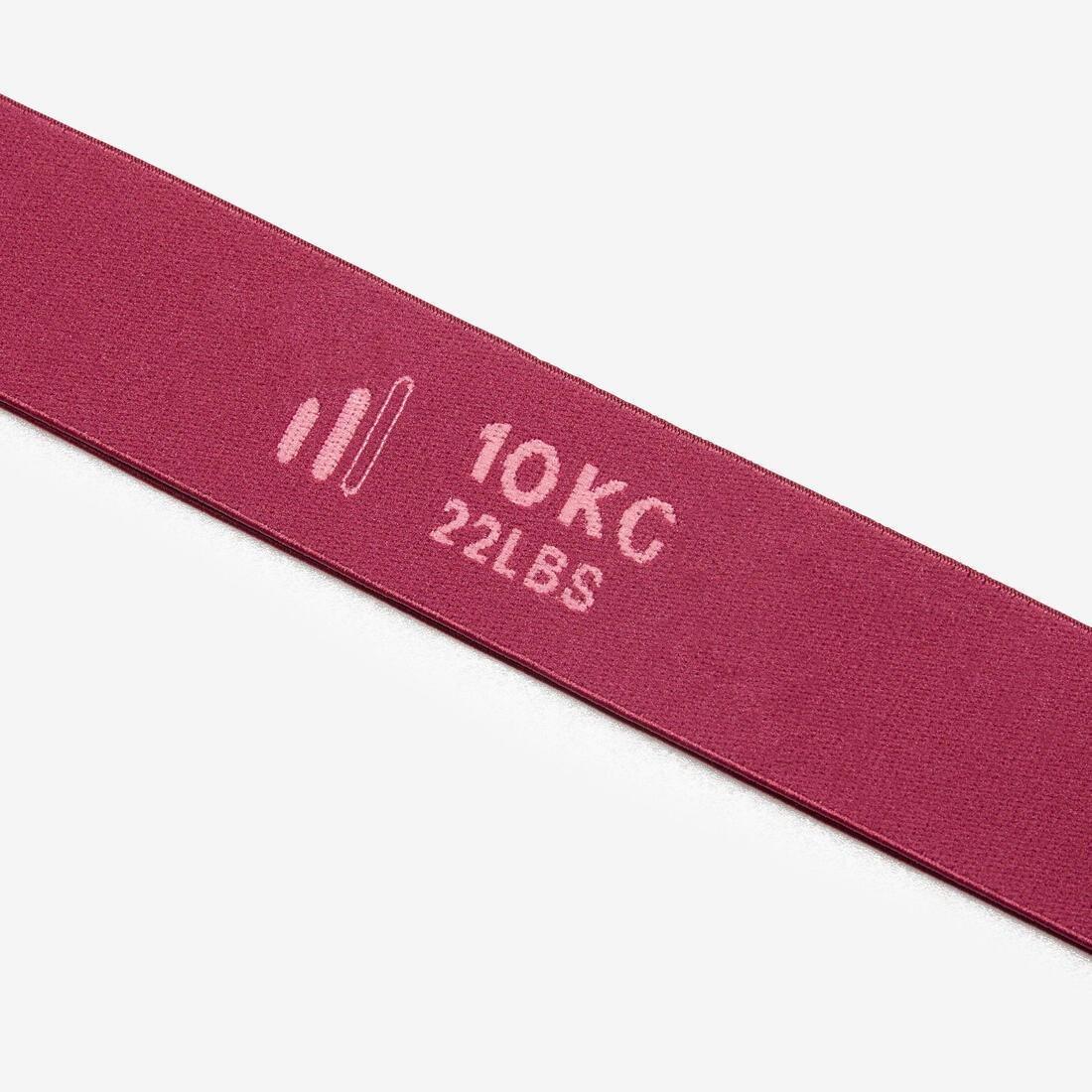 MAUVE Fitness Resistance Textile Band 10 kg - Burgundy, No Color, large image number 2