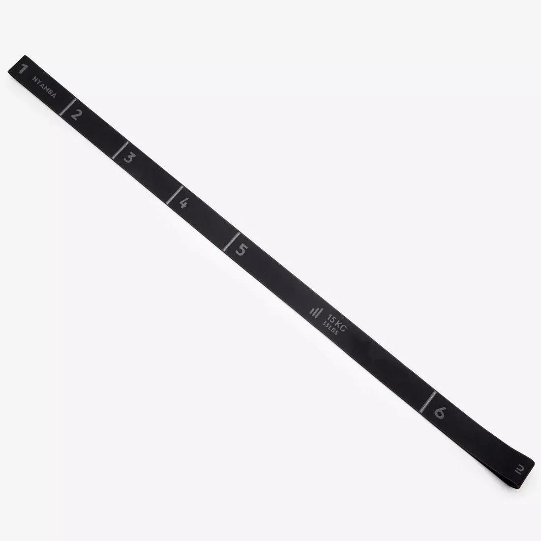 BLACK Fabric Fitness Resistance Band 15 kg - Black, No Color, large image number 0