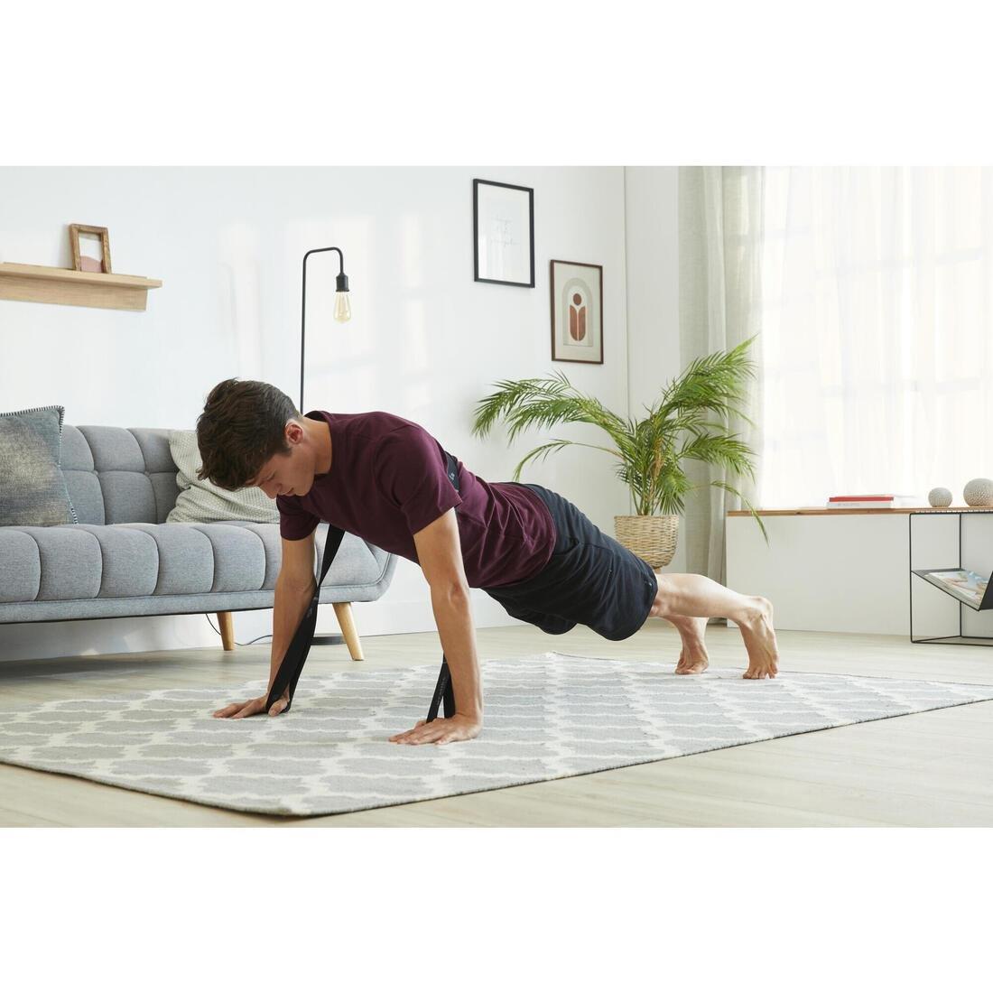 Fabric Fitness Resistance Band - 15 Kg, Black, No Color, large image number 1