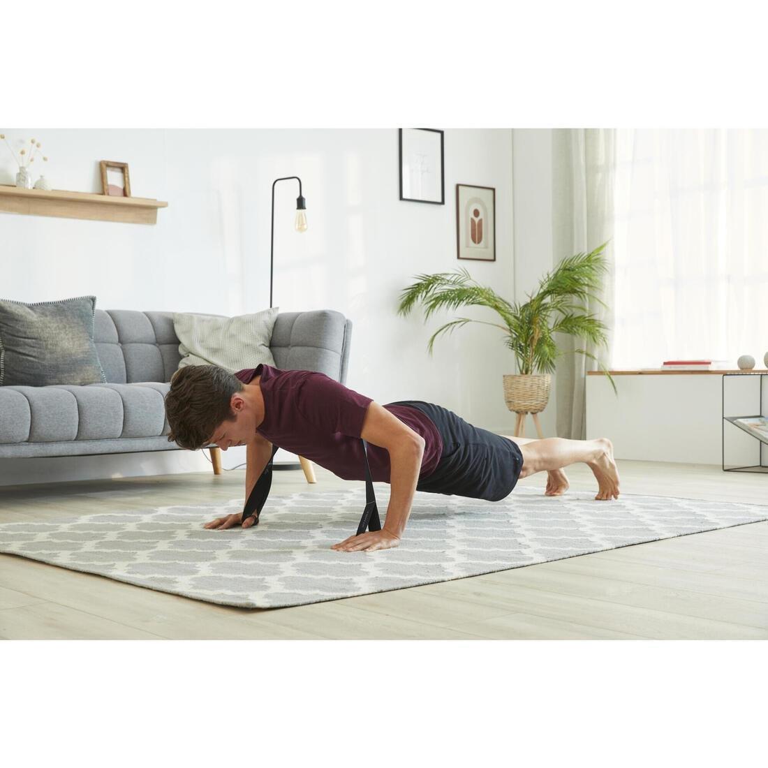 Fabric Fitness Resistance Band - 15 Kg, Black, No Color, large image number 2