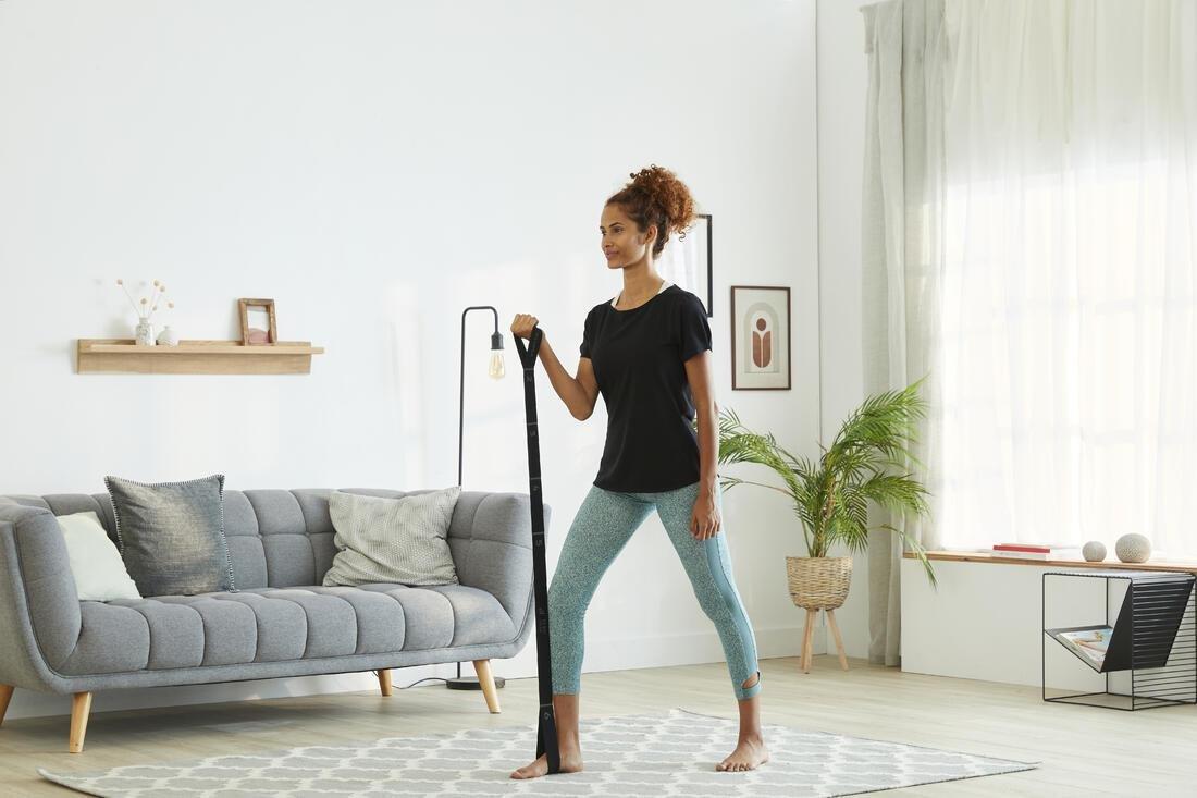 Fabric Fitness Resistance Band - 15 Kg, Black, No Color, large image number 6