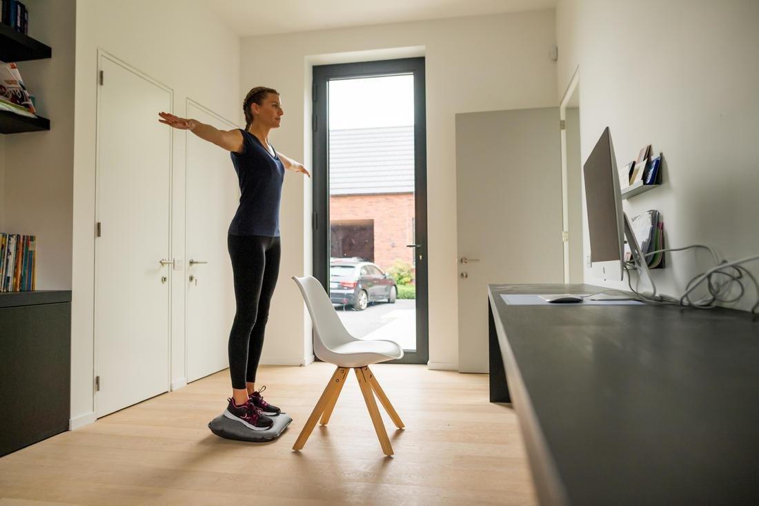 Adjustable Fabric Back Mobility Balance Cushion, Grey, No Color, large image number 9