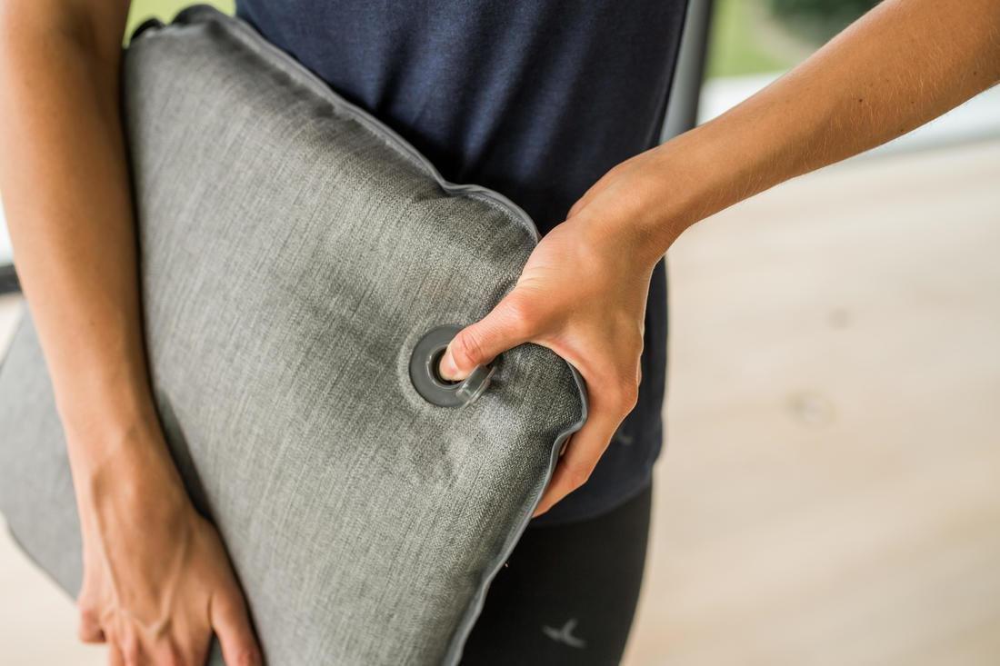DOMYOS - Adjustable Fabric Back Mobility Balance Cushion, Charcoal Grey
