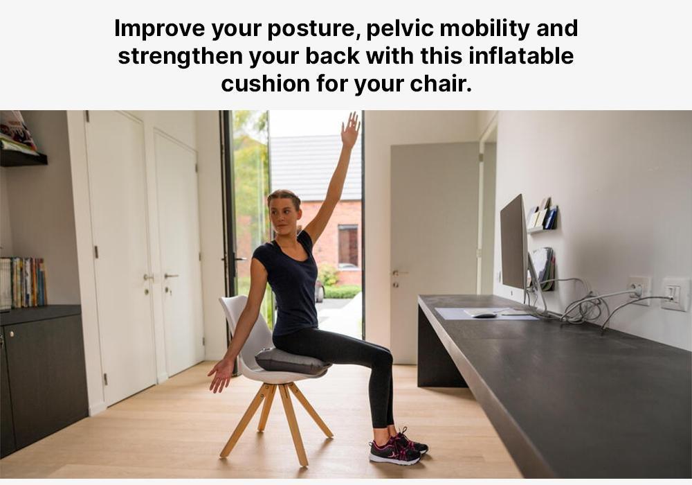 Adjustable Fabric Back Mobility Balance Cushion, Charcoal Grey, No Color, large image number 19