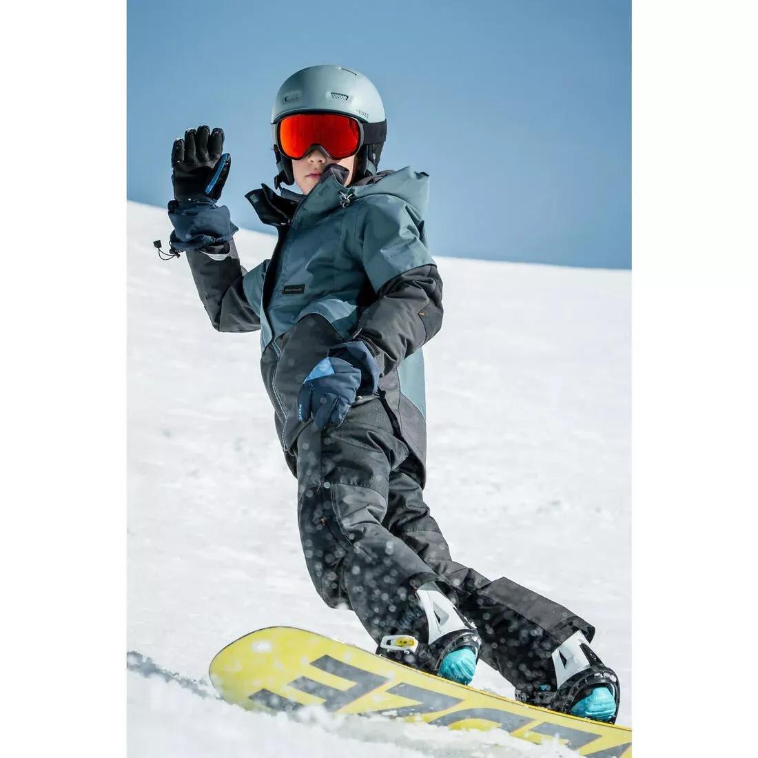 Kids Boys Durable Snowboard Salopettes - Bib 500, Grey, , large image number 2