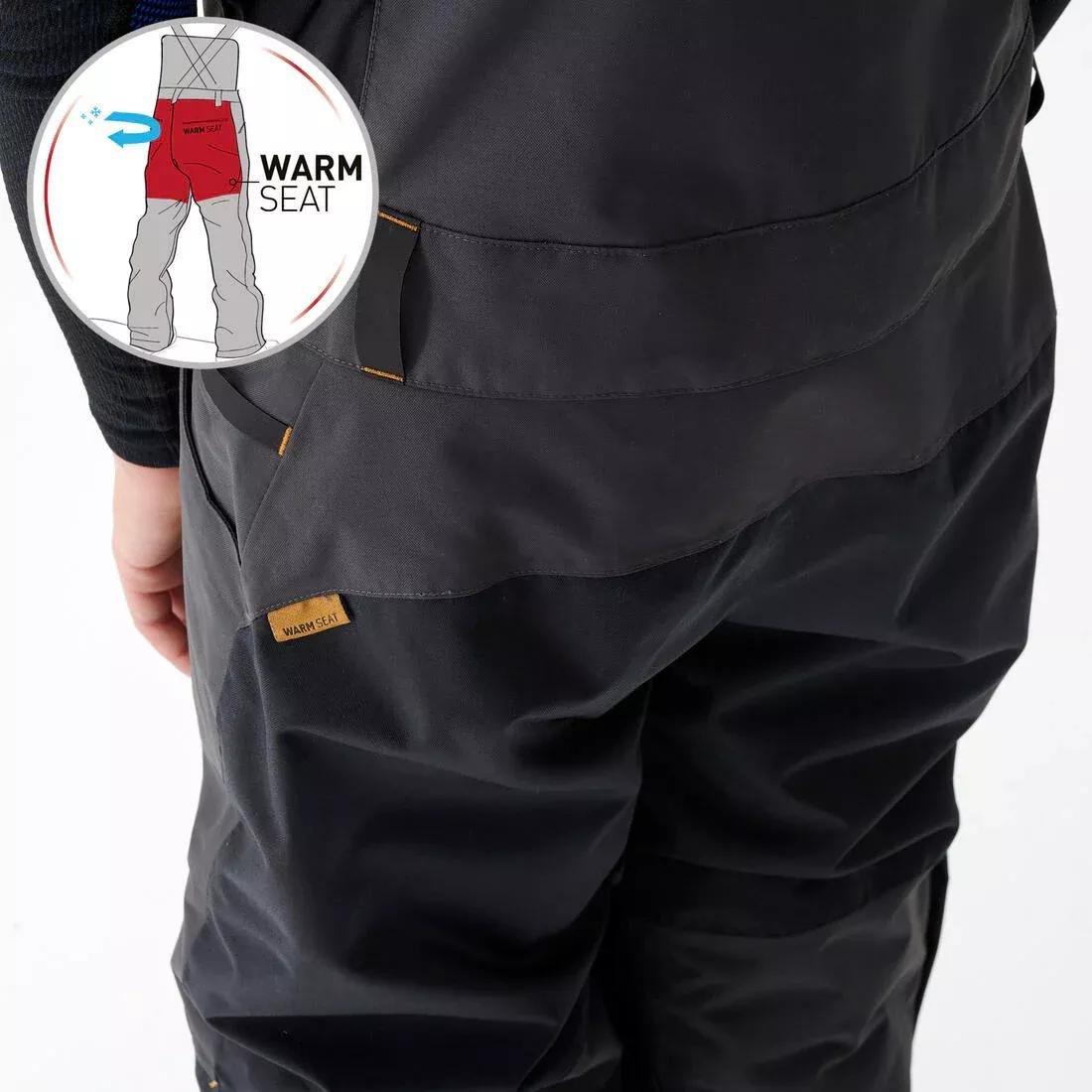 Kids Boys Durable Snowboard Salopettes - Bib 500, Grey, , large image number 7