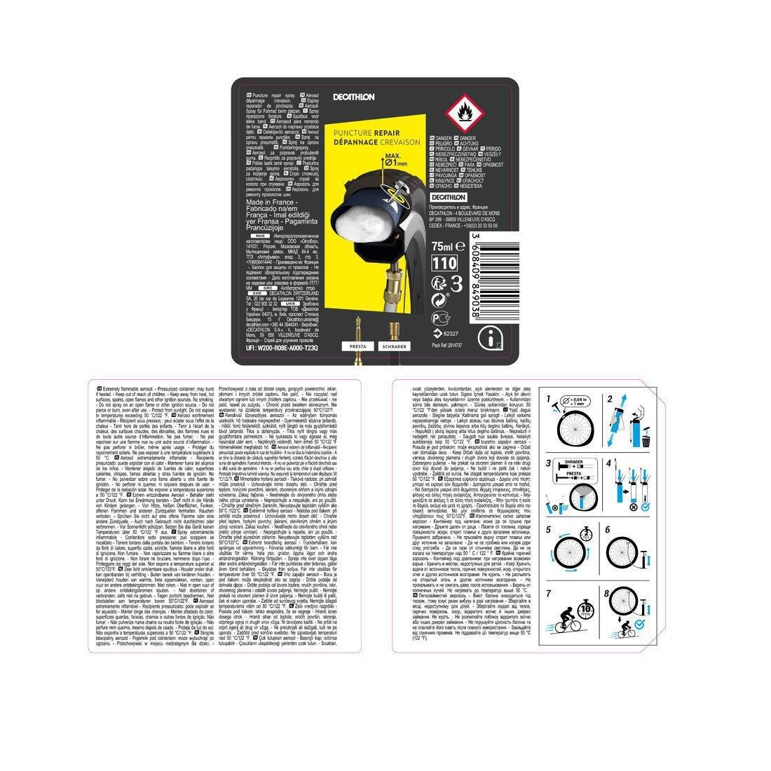 DEFAULT Universal Puncture Repair Spray + Nozzle, No Color, large image number 2