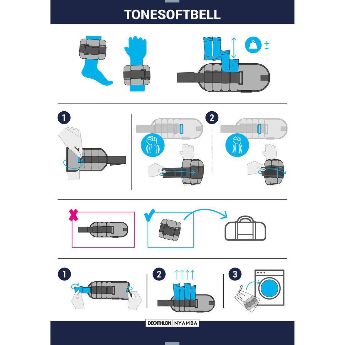 Fitness Soft Modular  Dumbbells Tonesoftbell Twin-Pack, Purple, No Color, large image number 4