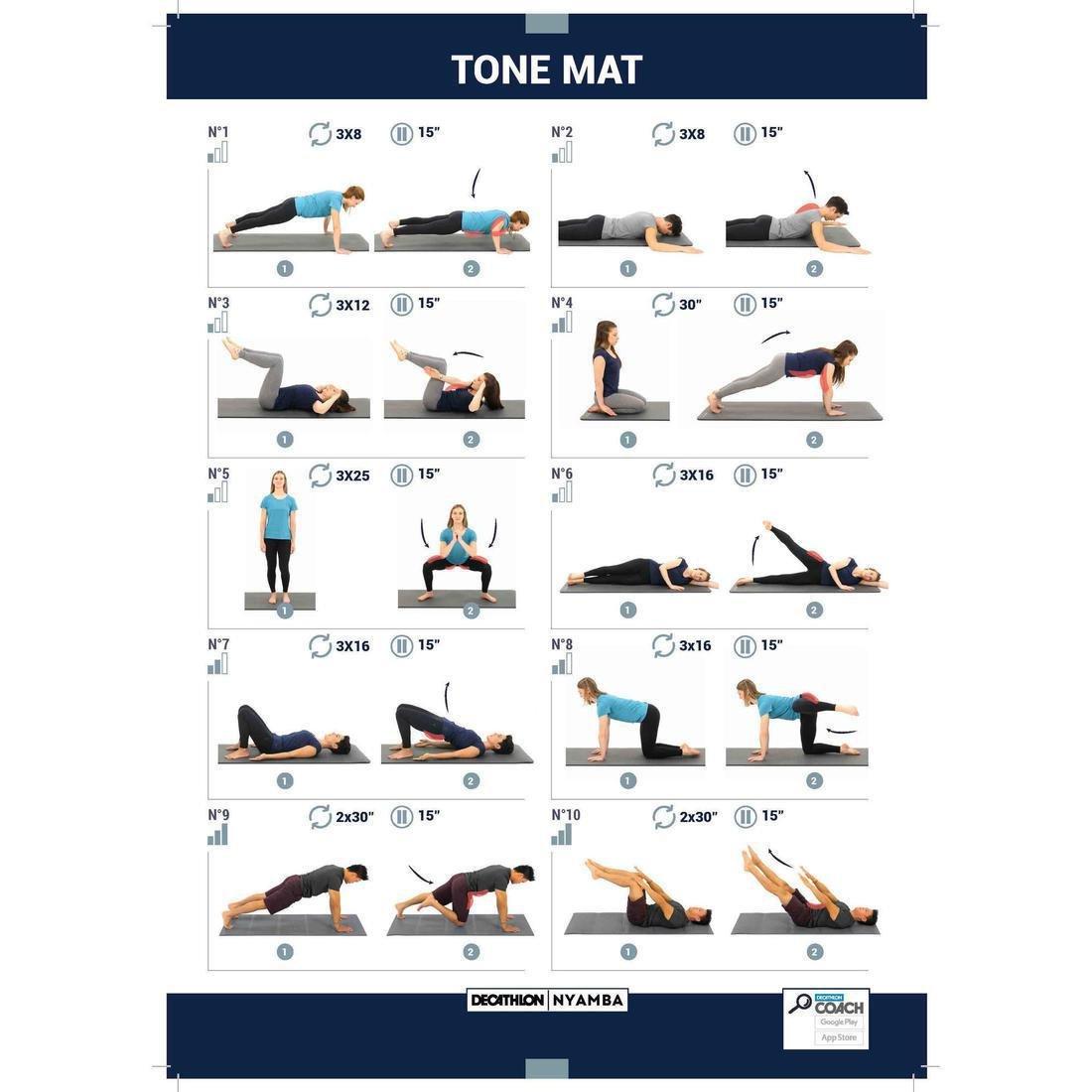 DOMYOS - Fitness Mat Tonemat, Grey