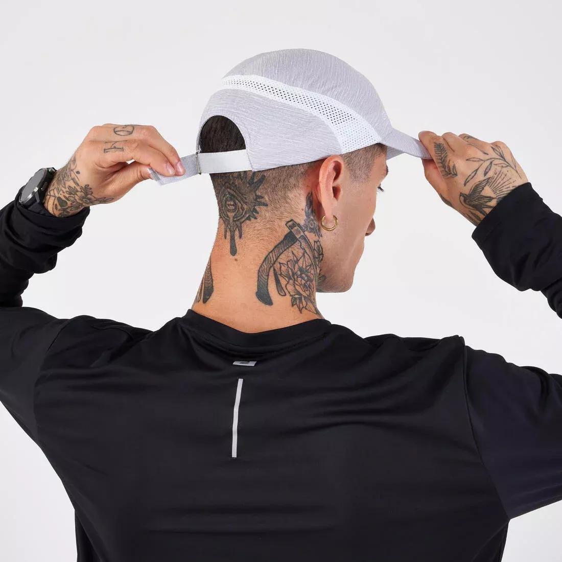 Running Cap Mottled Adjustable Head Men Women, Grey, No Color, large image number 4