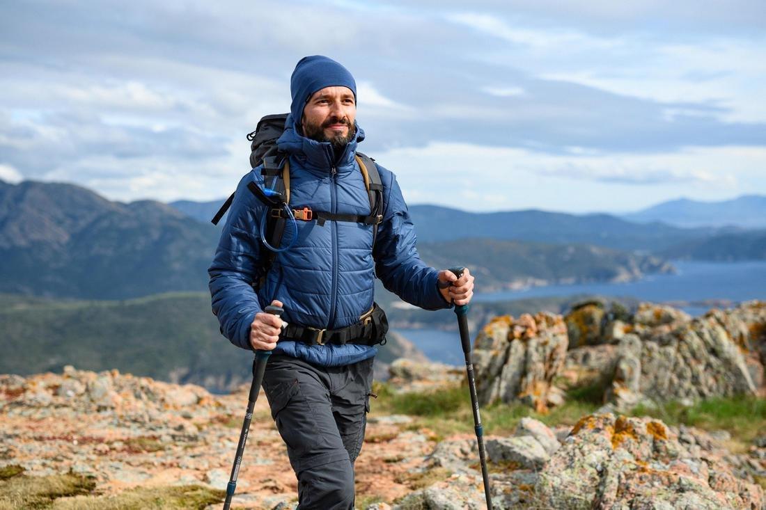 Men's  Synthetic Mountain Trekking Padded Jacket - Mt100 Hooded - 5 C, Black, , large image number 2