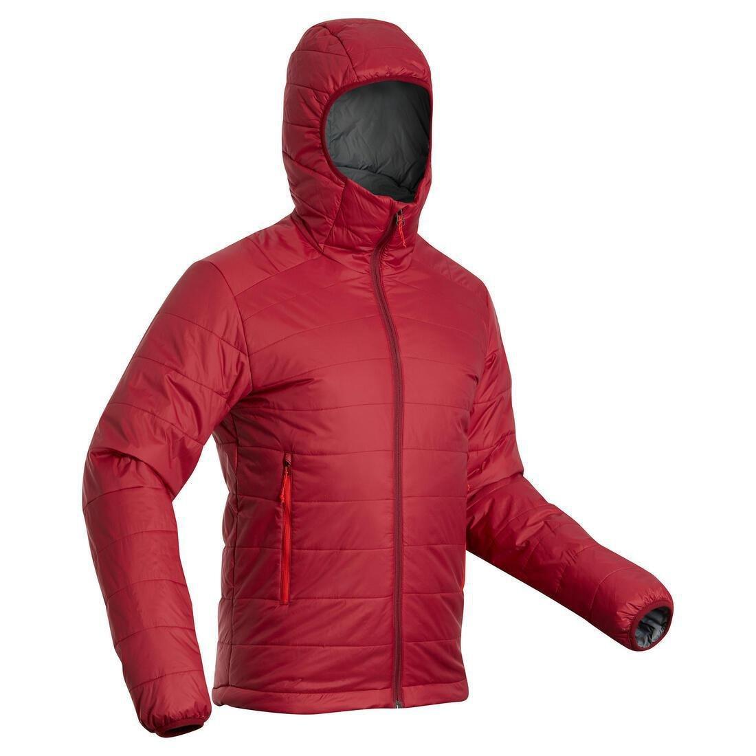 Men's  Synthetic Mountain Trekking Padded Jacket - Mt100 Hooded - 5 C, Black, , large image number 4