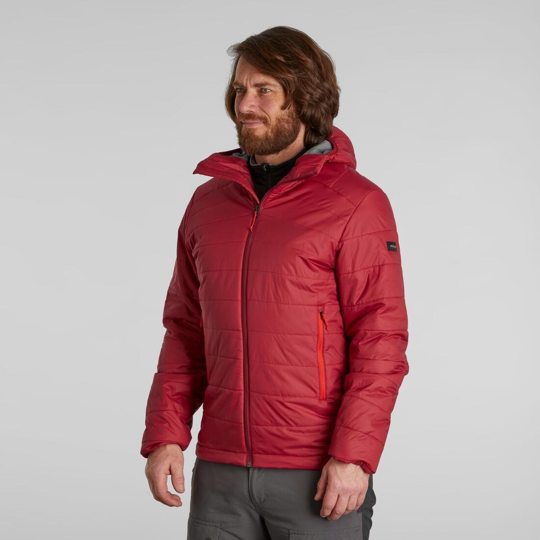 Men's  Synthetic Mountain Trekking Padded Jacket - Mt100 Hooded - 5 C, Black, , large image number 5