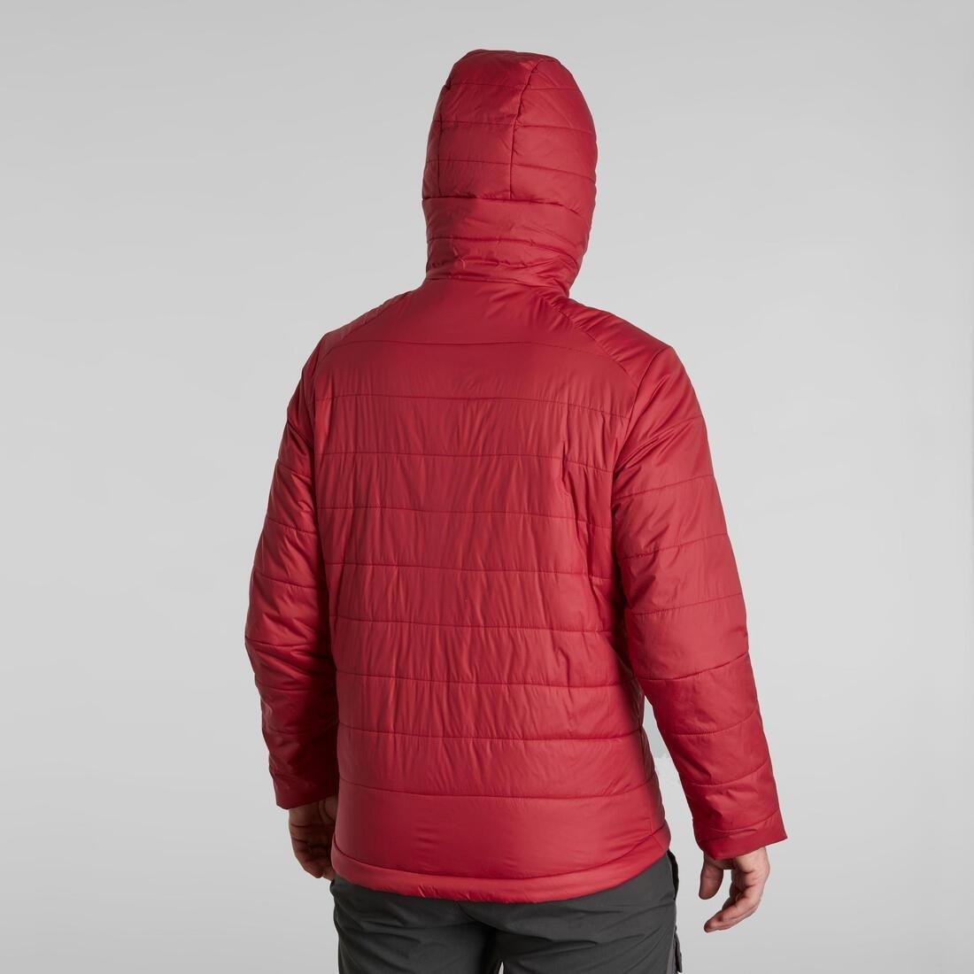 Men's  Synthetic Mountain Trekking Padded Jacket - Mt100 Hooded - 5 C, Black, , large image number 6