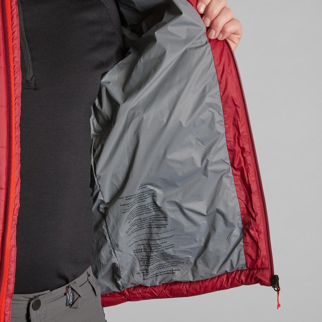 Men's  Synthetic Mountain Trekking Padded Jacket - Mt100 Hooded - 5 C, Black, , large image number 8