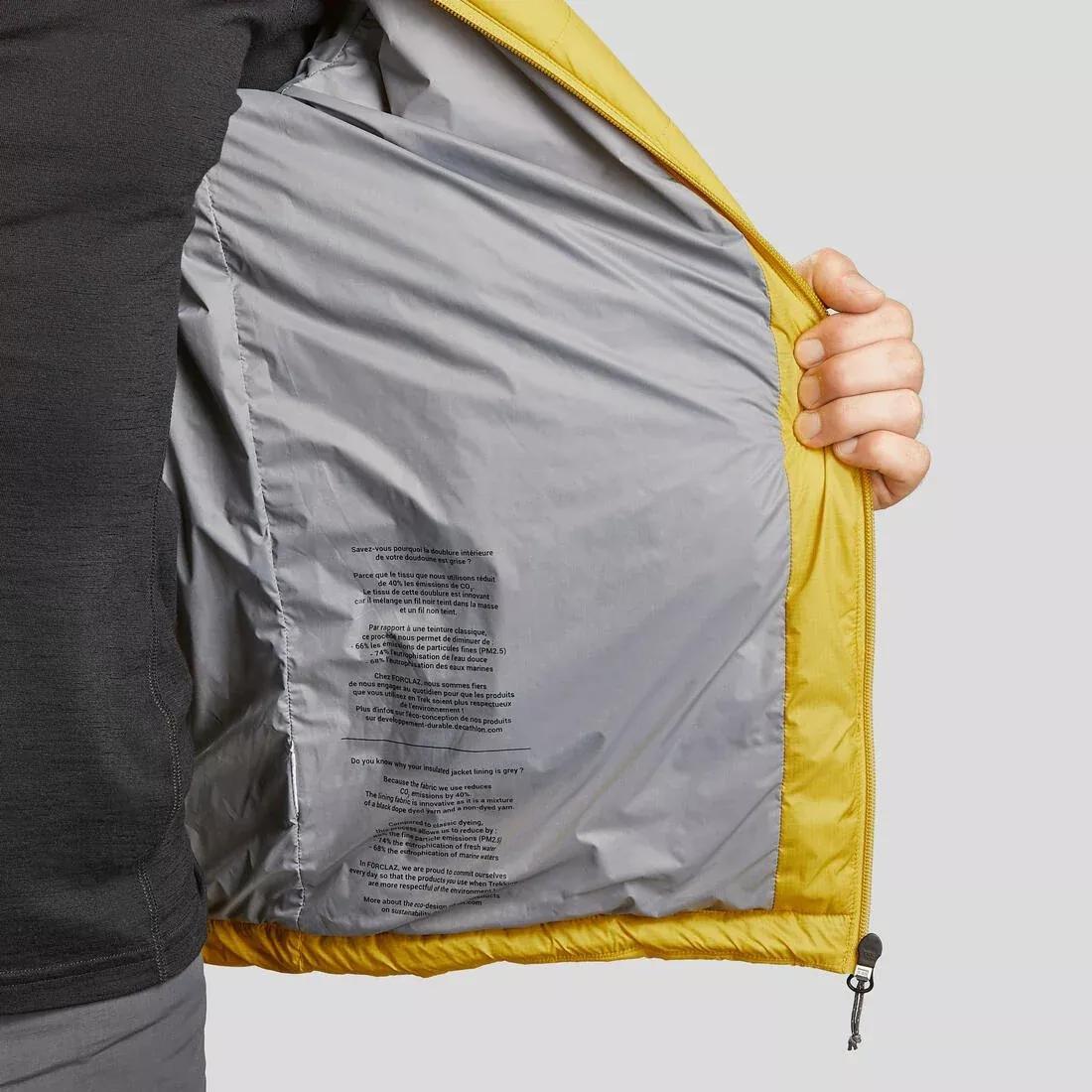 Men Synthetic Mountain Trekking Hooded Padded Jacket - Mt100 - 5C, Grey, No Color, large image number 6