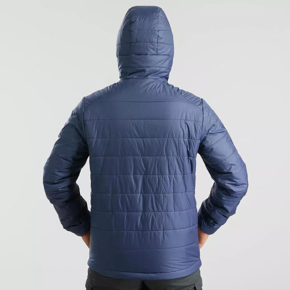 Men Synthetic Mountain Trekking Hooded Padded Jacket - Mt100 - 5C, Grey, , large image number 12