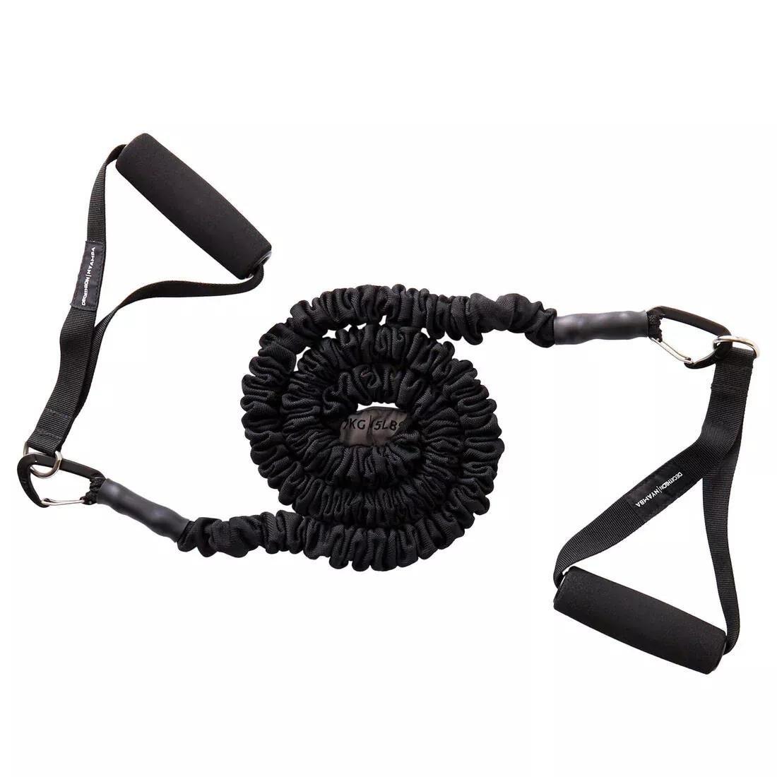 Fitness High Resistance Band with Handles, Black, No Color, large image number 0