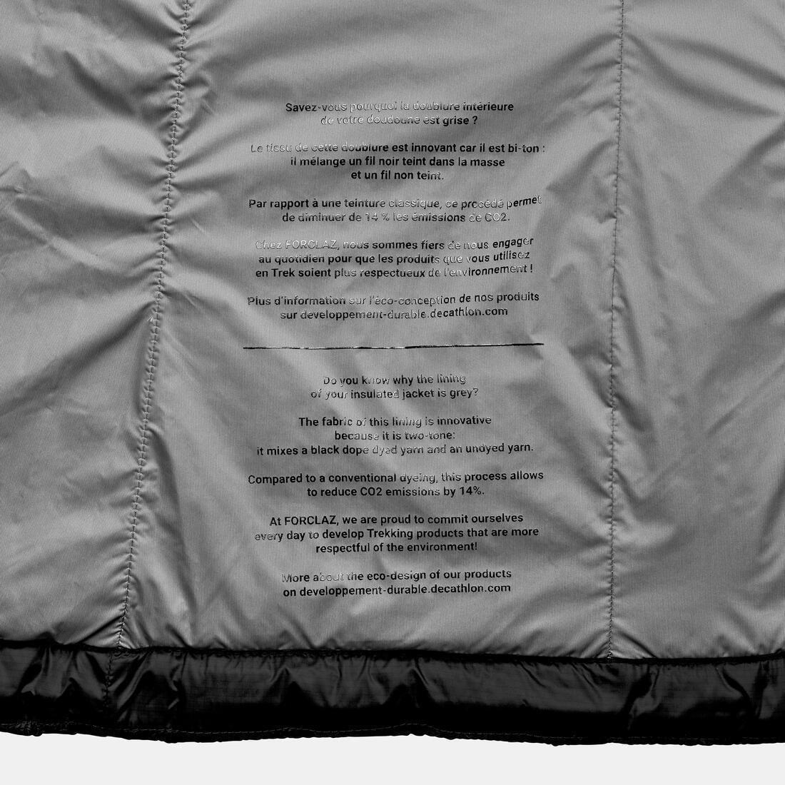 Women Mountain Trekking Padded Jacket With Hood - Mt100, Black, No Color, large image number 4