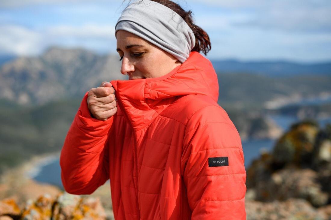 Women Mountain Trekking Padded Jacket With Hood - Mt100, Black, , large image number 7