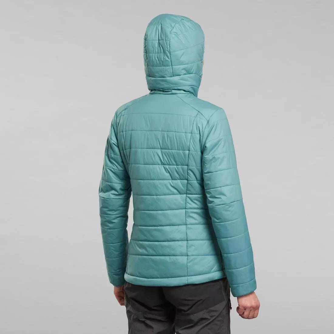 Women Mountain Trekking Padded Jacket With Hood - Mt100, Black, , large image number 14