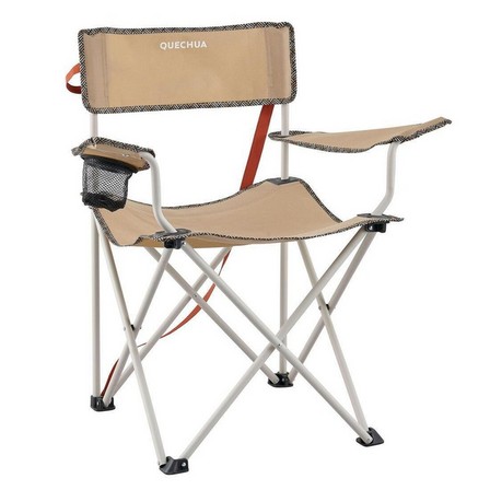 QUECHUA - Folding Camping Chair - Basic, Sand