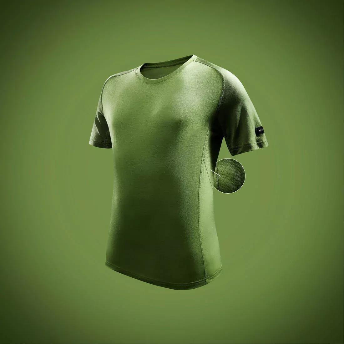 FORCLAZ--TREK 500 WOOL M T-SHI RT GREEN, , large image number 0