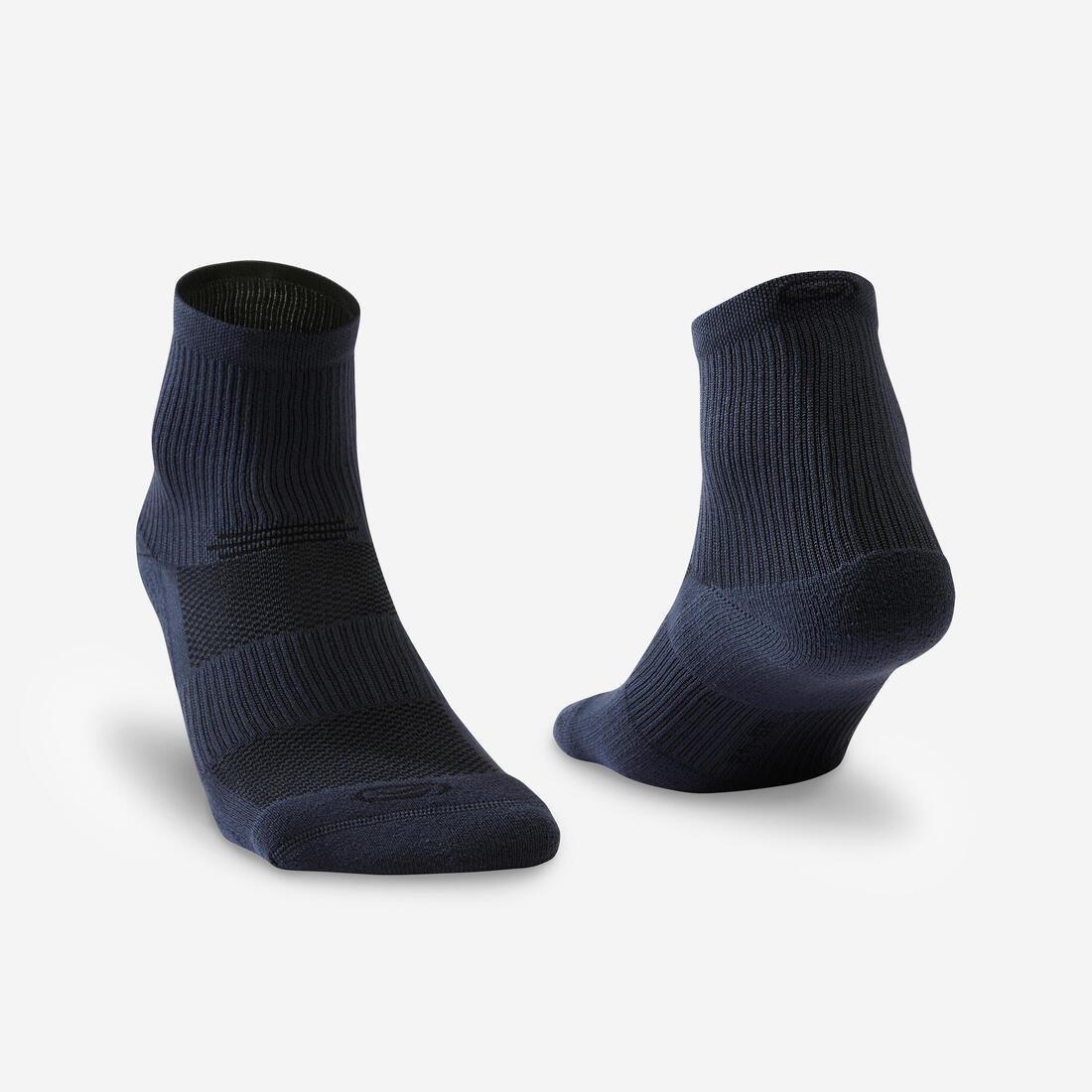 Running Comfortable Mid-Height Socks 2 Pack, Dark Blue, , large image number 0